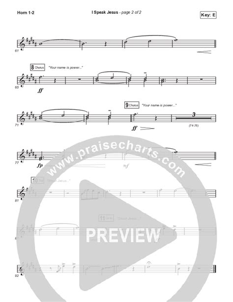 I Speak Jesus Choral Anthem SATB French Horn Sheet Music PDF