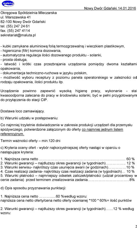 Zwracamy się z prośbą o przedstawienie oferty na Urządzenie do