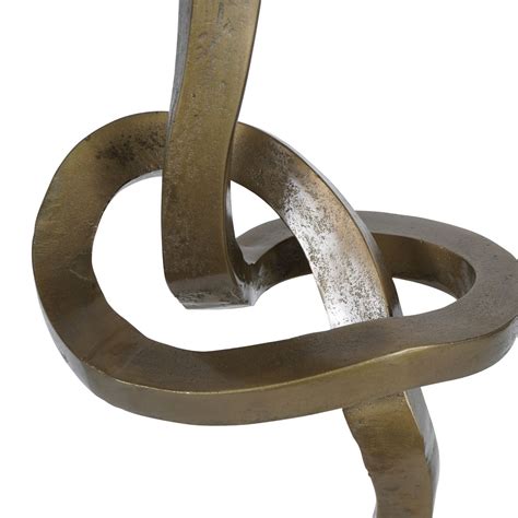 Charlie Textured Brass Aluminium Abstract Sculpture - Libra Interiors