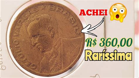 R 360 00 reais Moeda 50 Centavos ano 1944 Getúlio variante