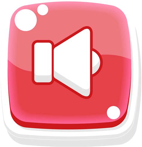 Rounded red sound button icon. Free download transparent .PNG | Creazilla