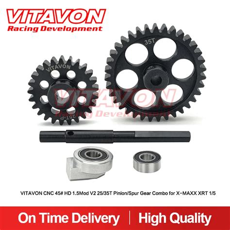 VITAVON CNC 45 HD 1 5Mod 25 35T Pinion Spur Gear Combo For Traxxas X