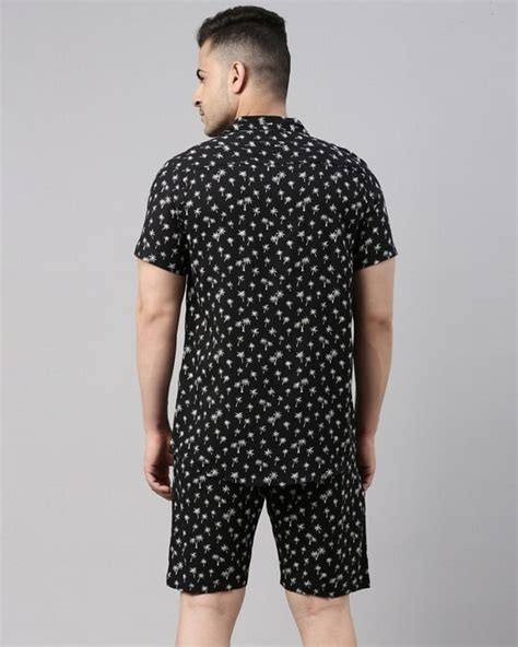 Buy Mens Black All Over Palm Tree Printed Co Ordinates Online In India