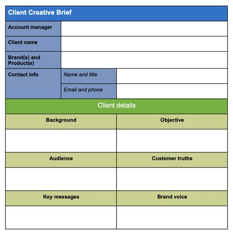 6 Creative Brief Templates For Excel And Word Aha