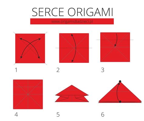 Zak Adka W Kszta Cie Serca Origami Origami Dla Dzieci