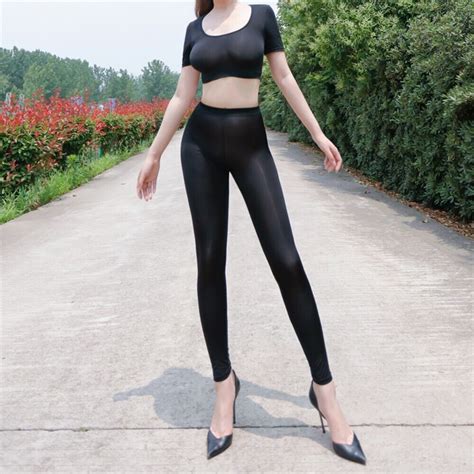 Neue Frauen Sexy Durchsichtige Yoga Leggings Super Stretch Hose Sport