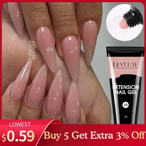 Lilycute Ml Quick Extension Gel Nail Polish Nude Milk White Color Finger Prolong Acrylic