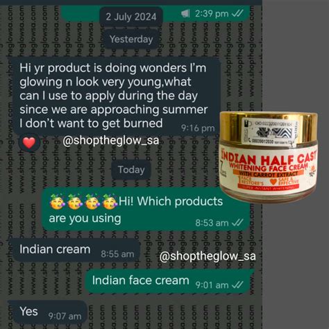 Indian Half Cast Whitening Face Cream Shop The Glow Sa