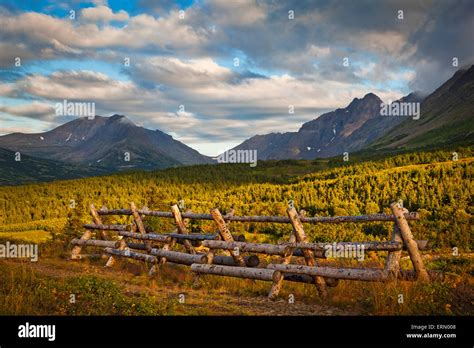 Chugach Mountains In Evening Light Chugach State Park Alaska United