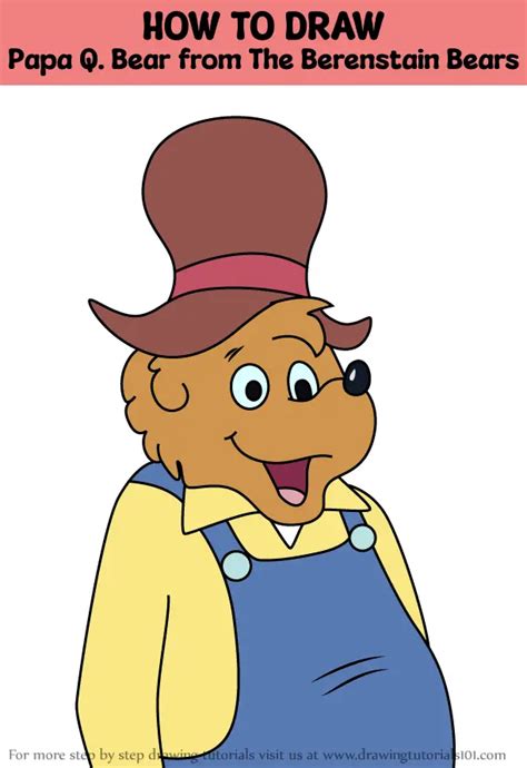 How To Draw Papa Q Bear From The Berenstain Bears The Berenstain