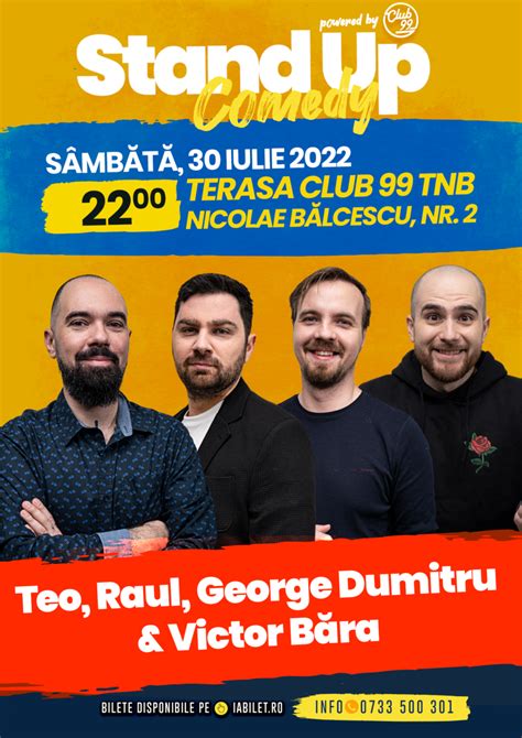 Bilete Stand Up La Club Tnb Terasa Cu Teo Raul Gheba Bara I