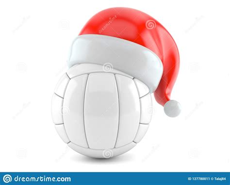 Volleyball with santa hat stock illustration. Illustration of christmas ...