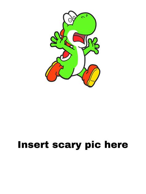 Yoshi is scared of by 123riley123 on DeviantArt