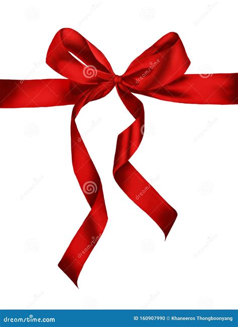 Shiny Red Satin Ribbon On White Background Stock Illustration