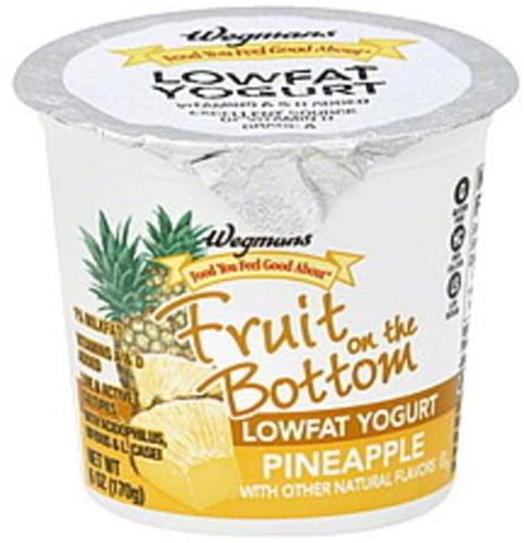 Wegmans Lowfat Fruit On The Bottom Pineapple Yogurt 6 Oz Nutrition Information Innit