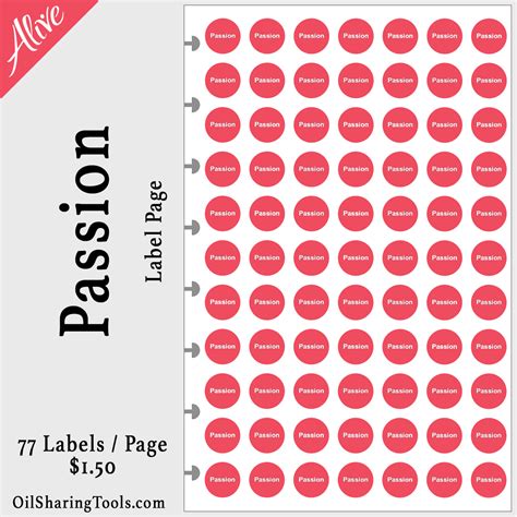 Passion Original Label Page Oil Sharing Tools