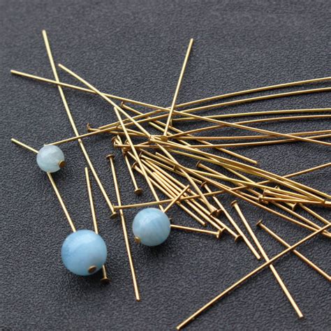 200pcs 16 80mm Headpins Raw Brass Flat Head Pins Wire Etsy