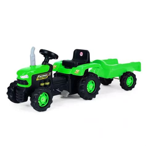 DOLU KIDS TRACTOR with Trailer Childrens Ride On Toy Pedal Outdoor ...