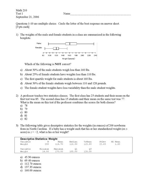 Math 1530 Introductory Statistics Answers 4