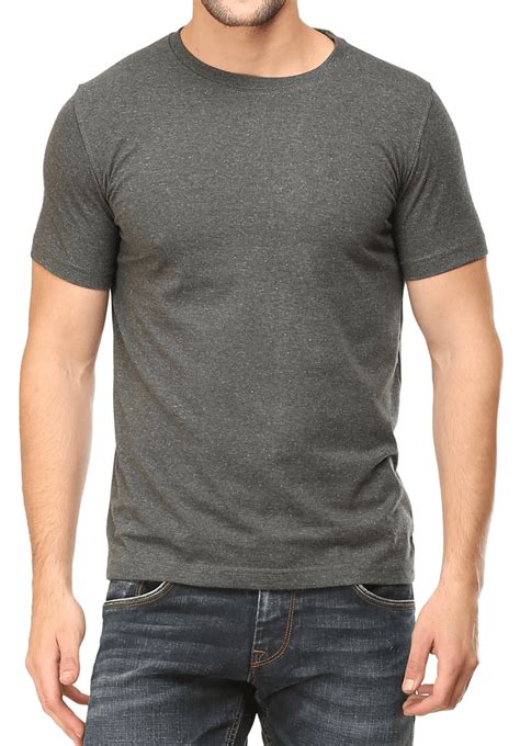 Mens Round Neck Plain T Shirt Charcoal Grey Regular Fit Wolfattire