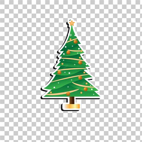 Premium Vector | Christmas tree sticker