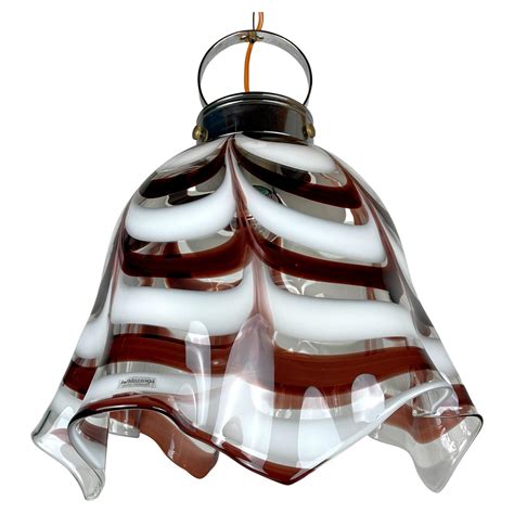 Vintage Beige Murano Glass Pendant Lamp Fazzoletto Italy 1970s At 1stdibs