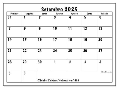 Calendário para imprimir Completo n 480 Michel Zbinden PT