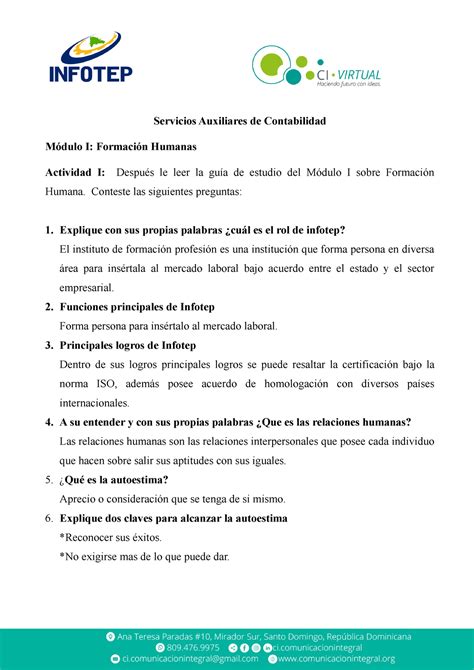 Actividad Del M Dulo I Reny Servicios Auxiliares De Contabilidad