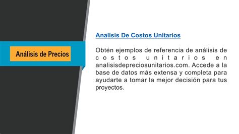 Ppt Analisis De Costos Unitarios Analisisdepreciosunitarios