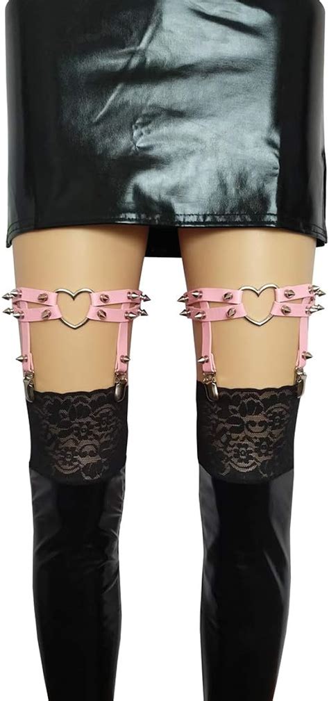 Large Size Fat Thick Thighs Women Garter Girl Sexy Leather Heart