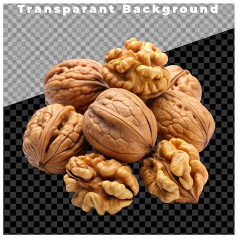 Walnuts Isolated On Transparent Background Premium AI Generated PSD