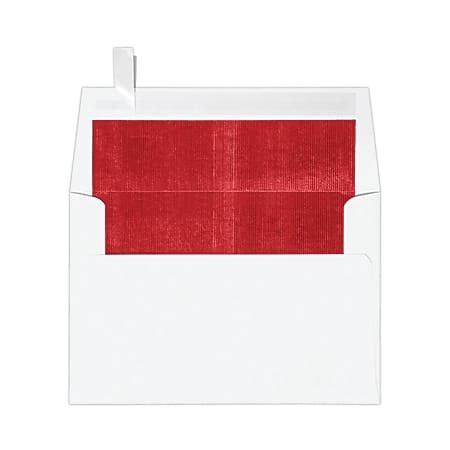 LUX Foil Lined Invitation Envelopes A4 Peel Press Closure WhiteRed Pack