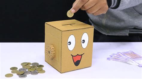 Personal Money Box At Home From Cardboard Youtube