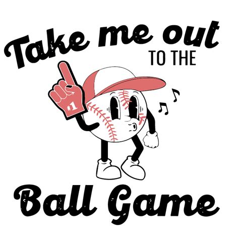 Take Me Out To The Ball Game Svg Vintage Baseball Cartoon S Inspire