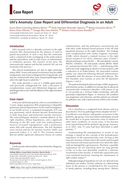 (PDF) Uhl's Anomaly: Case Report and Differential Diagnosis in an Adult