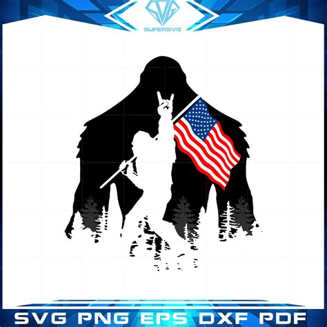 Bigfoot American Flag Svg