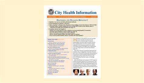 Diagnosing And Managing Hep C City Health Information Nyc Health Dept