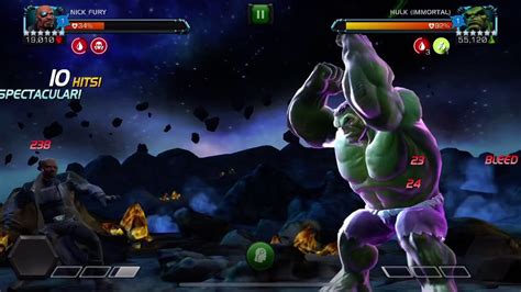 Marvel Contest Of Champions Fury Vs Immortal Hulk Youtube