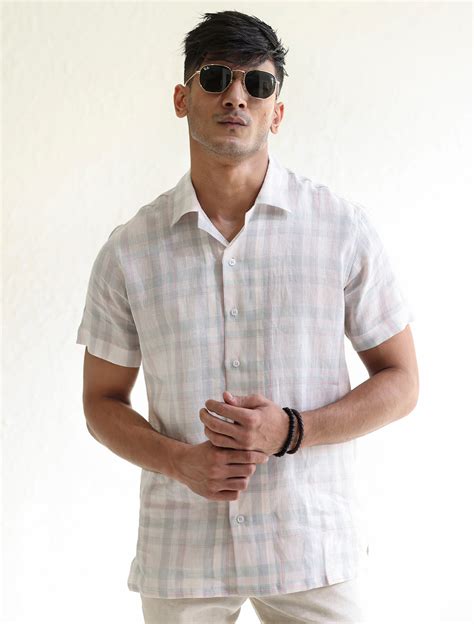 Checkered Linen Shirt Ismail Farid Pakistan