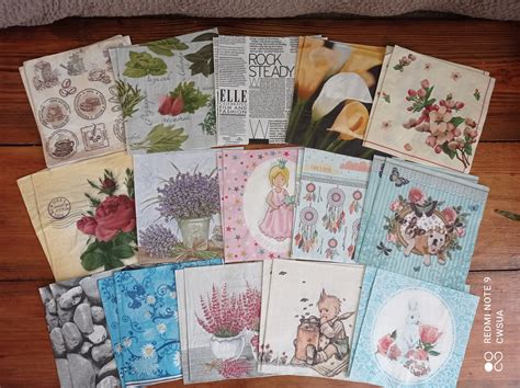 Decoupage Paper Napkins Set 30 Different Serviettes Lot Etsy