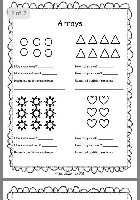 Division Arrays Worksheets