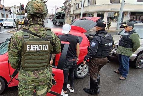 CUENCA POLICE MILITARY CONTROL Cuenca Ecuador January 17 2024 In The