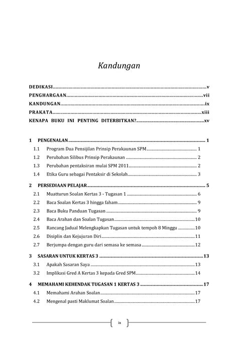 Contoh Isi Kandungan Folio Contoh Isi Kandungan Kerja Kursus