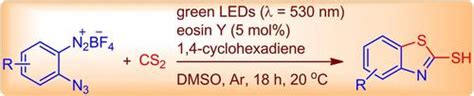 曙红y催化可见光介导的四氟硼酸酯和二硫化碳中的2 叠氮基芳烃重氮鎓合成2 巯基苯并噻唑chemistryselect X Mol