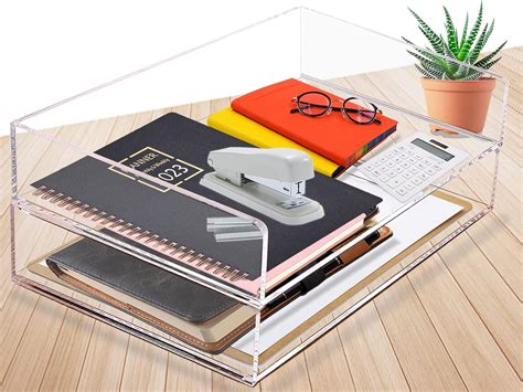 Amazon Acrylic Stackable Documents Trays For Desk Packs Clear