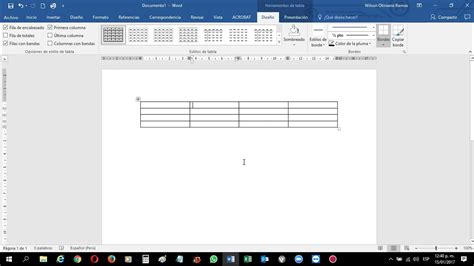 Borrador De Tabla En Word Youtube