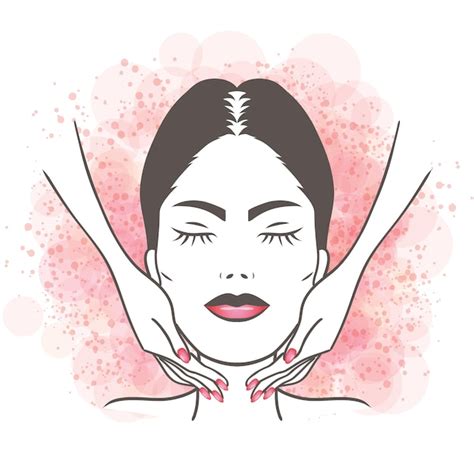 Premium Vector Woman Having A Face Massage Illustration