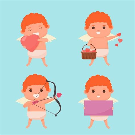 Colecci N De Personajes De Cupido En Dise O Plano Vector Gratis