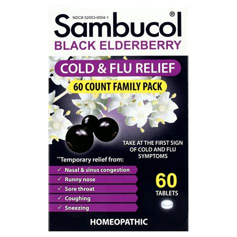 Sambucol Homeopathic Black Elderberry Cold Flu Relief For Adults