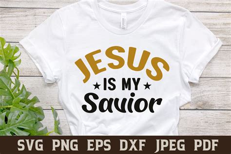 Jesus Is My Savior Christian Quote Svg Graphic By Shinegreenart